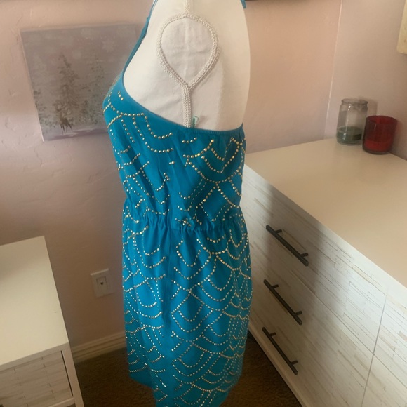 Trina Turk embellished halter dress silk SZ 8 - Picture 3 of 9